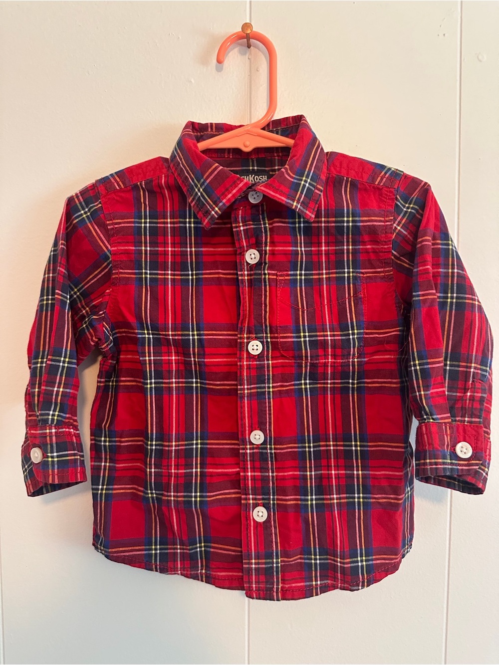 OshKosh Red Plaid Button-Up Shirt 18 months